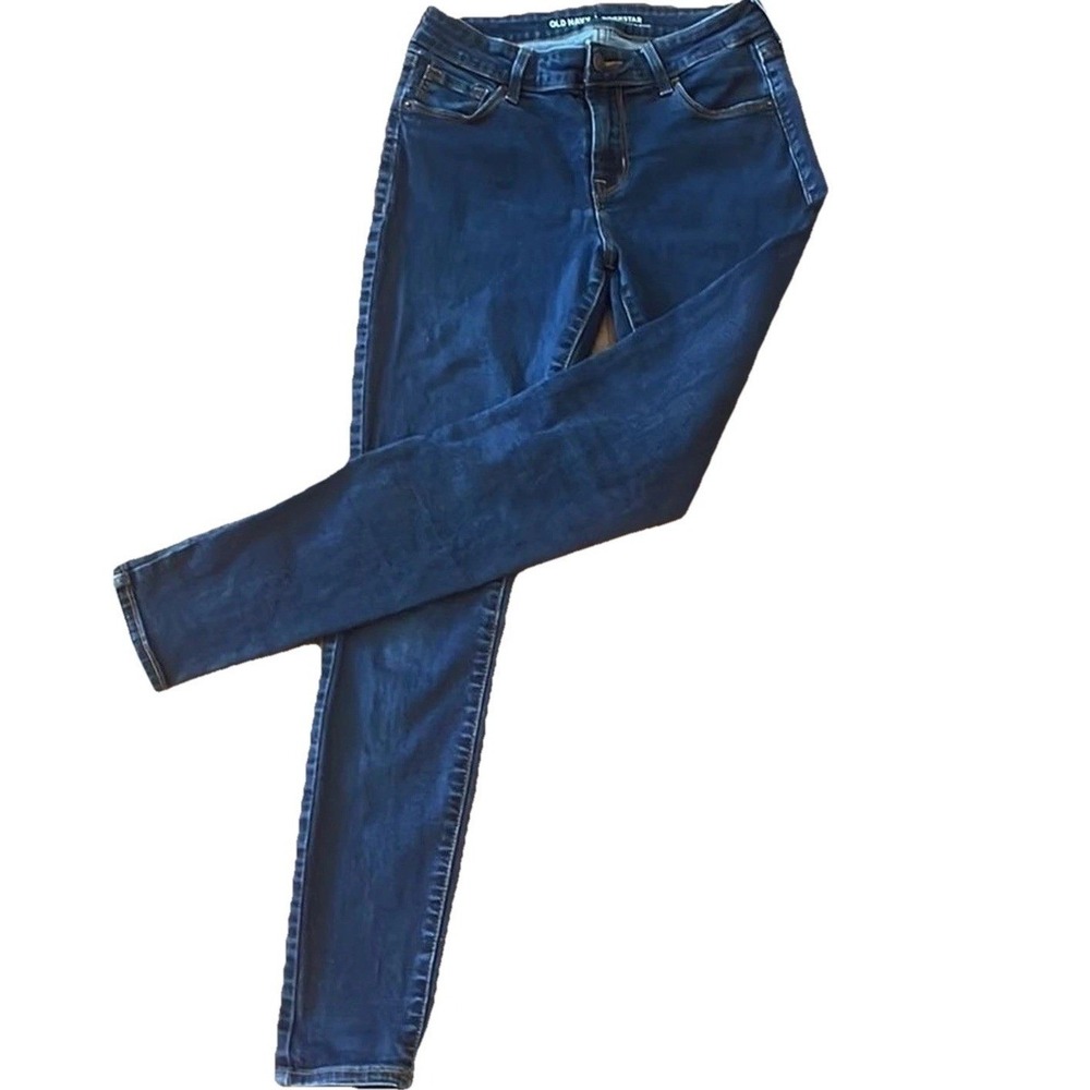 Old‎ Navy Rockstar Jeans Womens 2 Skinny Mid Rise Jeggings Stretch Dark Wash Y2K - Picture 3 of 6